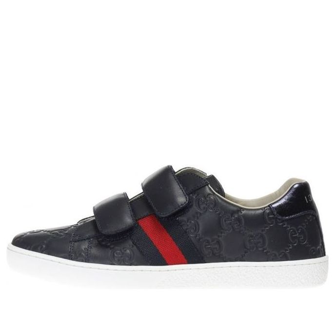 (GS) Gucci Leather Sneaker With Web 'Black' 455496-DF720-4073