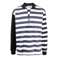 Men's adidas originals Logo Printing Stripe Half Zipper Long Sleeves White HE4704