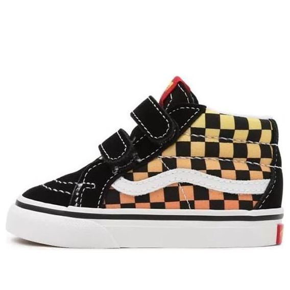 Vans Flame Logo Repeat Sk8-Mid Reissue Velcro 'Black Red Yellow' VN0A5DXDABX