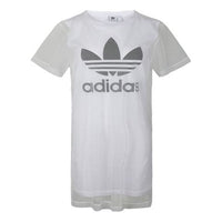 (WMNS) adidas originals Round Neck Pullover Short Sleeve Dress White FL0034