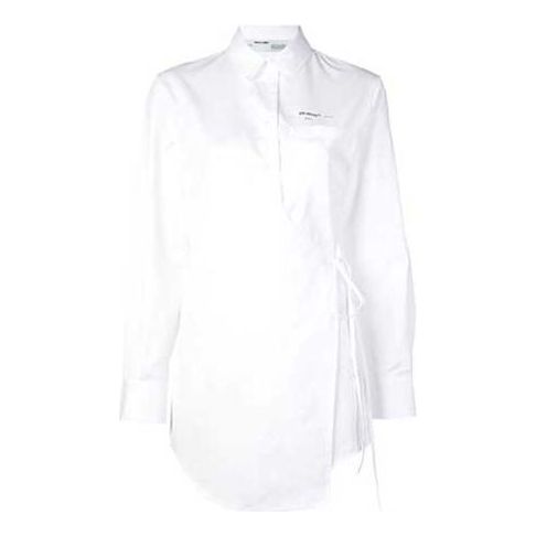 (WMNS) Off-White Small Logo Lacing Printing Shirt White OWGA054E197440660110