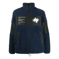 Off-White Printing Fleece Jacket Navy Blue OMKI015E20FAB0014501