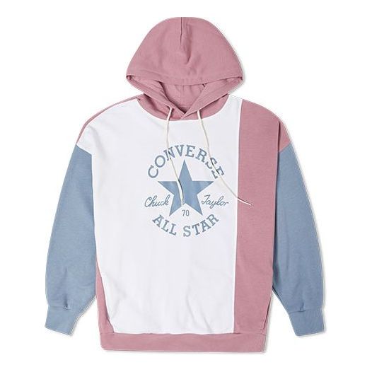 (WMNS) Converse Oversized Color-Blocked Pullover Hoodie Asia Sizing 'Pink Aura' 10022963-659