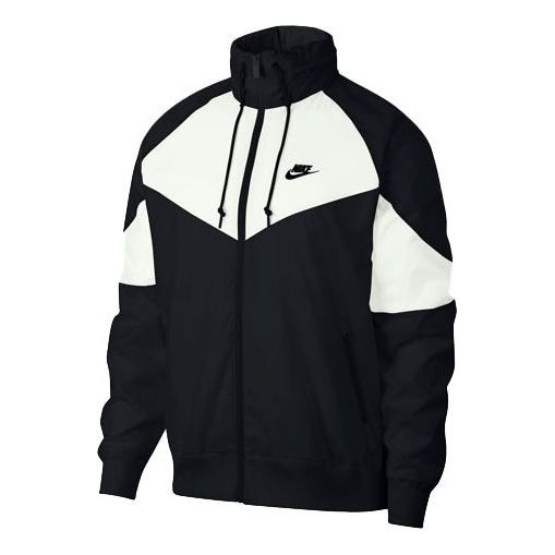Nike Large Logo Splicing Sports Jacket Black AR2209-012