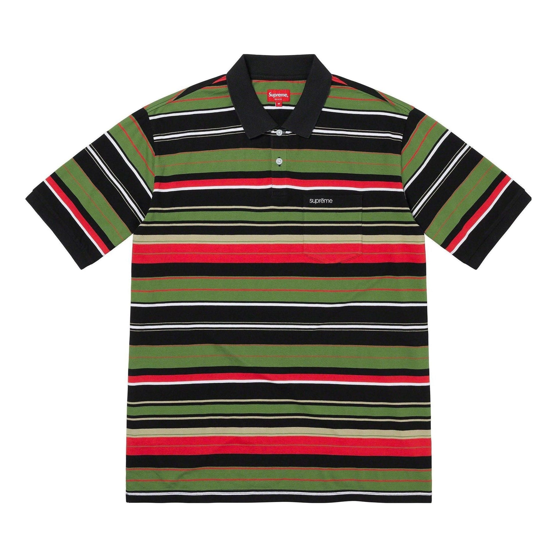Supreme Multi Stripe Polo Shirt 'Black Green Red' SUP-SS23-041