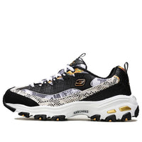 (WMNS) Skechers D'Lites-Runway Ready Low-Top Daddy Shoes Black/White 11918-BWGD