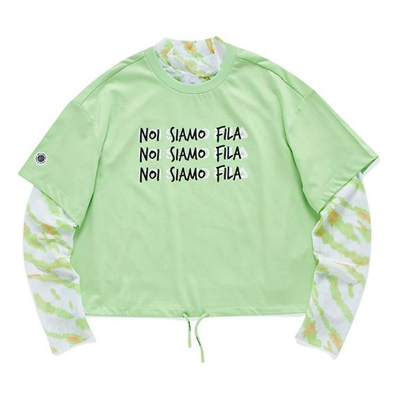FILA FUSION Alphabet Printing Tie Dye Loose Green T11W131107F-LG
