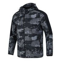adidas Camouflage Sports hooded Casual Running Jacket Black H40232