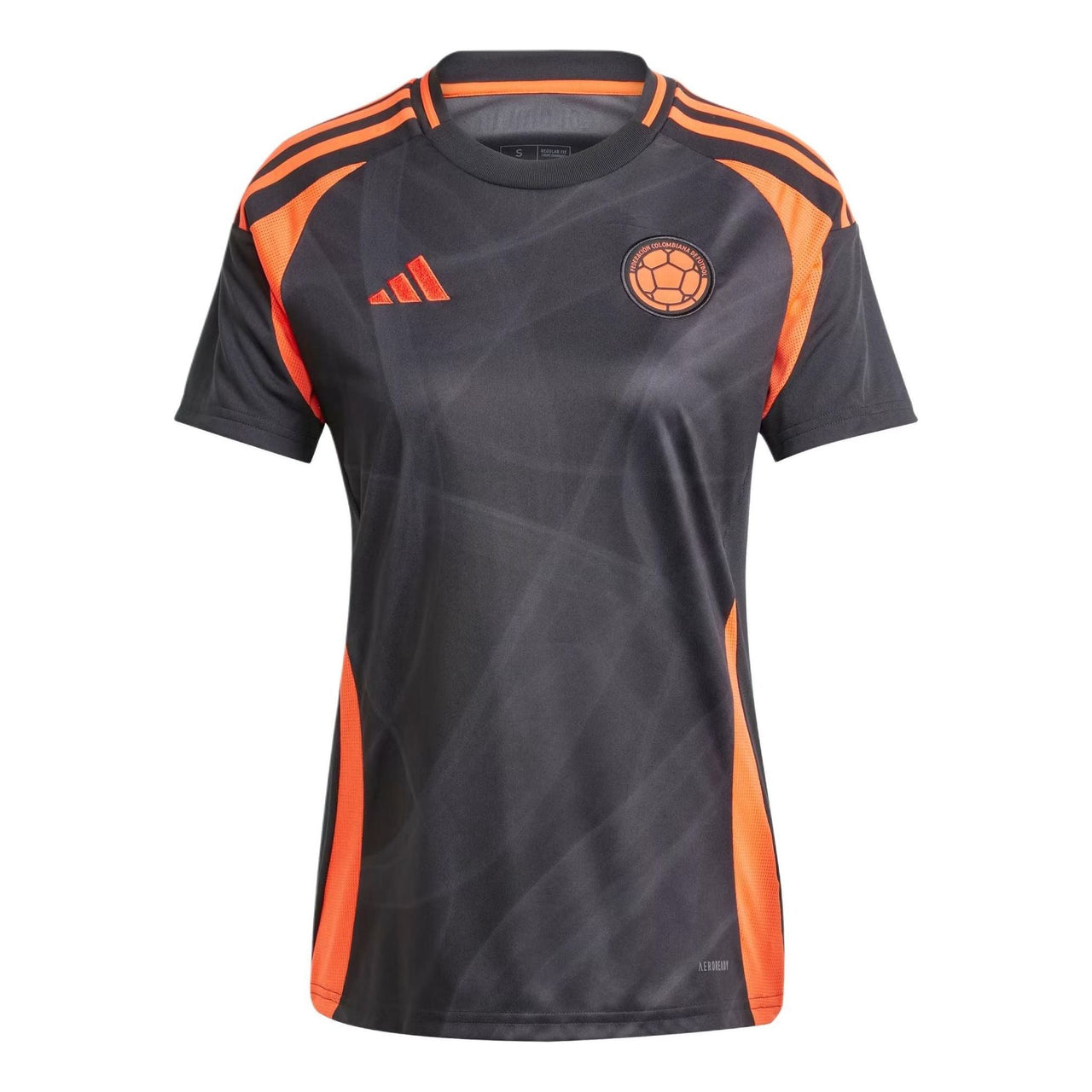 (WMNS) adidas Colombia 24 Away Soccer Jersey Asia Sizing 'Black Orange' IP8271