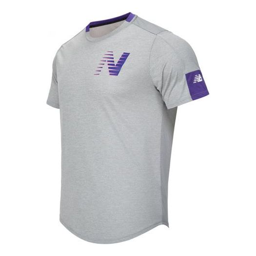 New Balance Men's New Balance Contrasting Colors Logo Athleisure Casual Sports Round Neck Short Sleeve Gray T-Shirt AMT11241-DV
