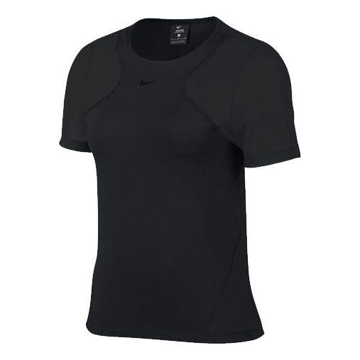 (WMNS) Nike Pro Hypercool Sports Training Tight Short Sleeve Black AQ0018-010
