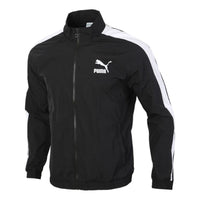 PUMA Gym Quick Dry T7 Stand Collar Logo Sports Jacket Black 599907-01
