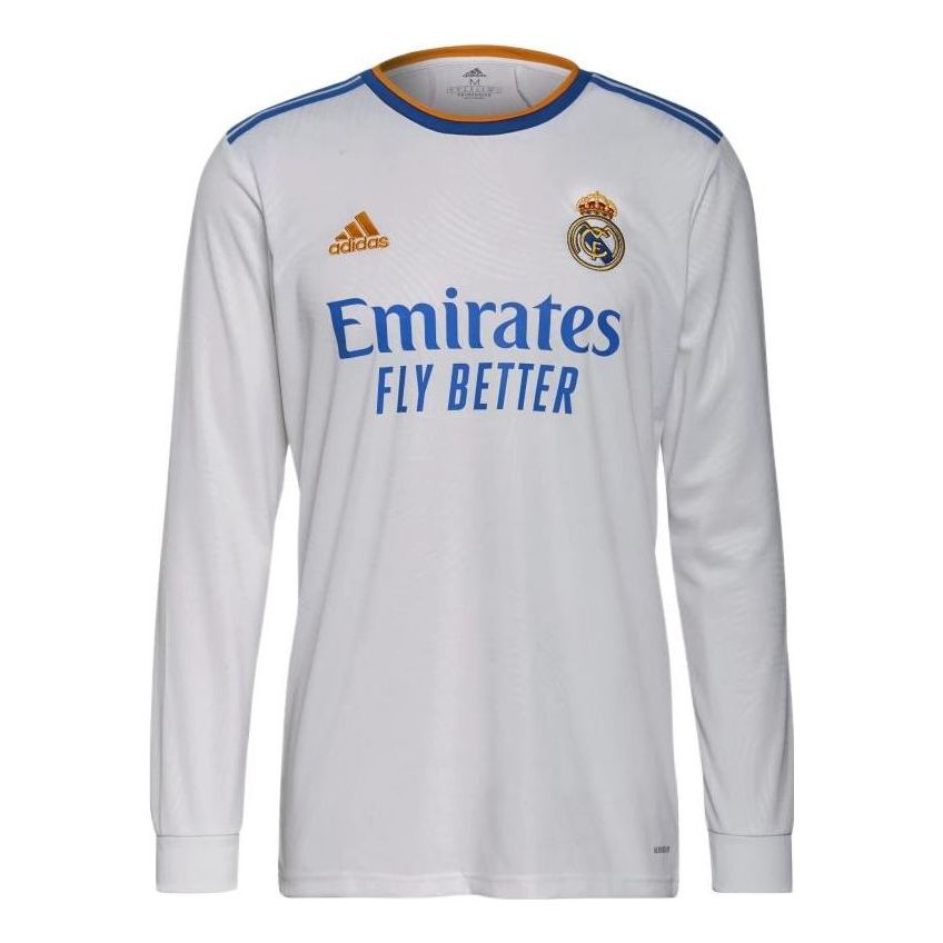 adidas Real Madrid 21/22 Long Sleeve Home Jersey Asia Sizing 'White Blue' GR3989