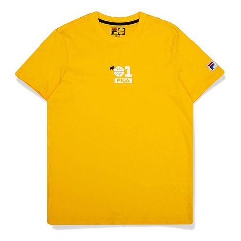 FILA FUSION Basketball Numeric Alphabet Printing Short Sleeve Yellow T11M022112F-YE