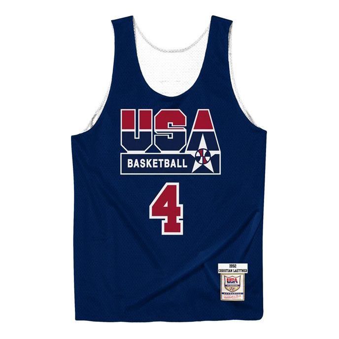 Mitchell & Ness Authentic Reversible Practice Jersey Team USA Christian Laettner 1992 'Navy White' ARPJGS18436-USANAVY92CLA