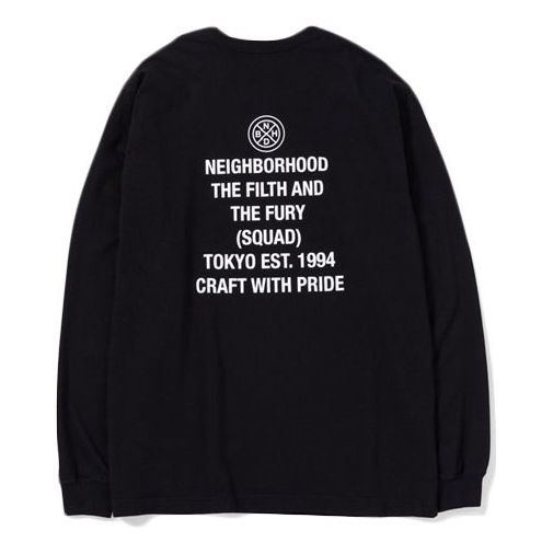 NEIGHBORHOOD Pattern Alphabet Logo Printing Long Sleeves Black 201PCNH-LT09-BK