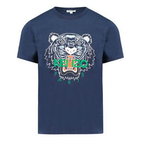 Men's KENZO Tiger Head Printing Round Neck Short Sleeve Navy Blue F855TS0504YB-78