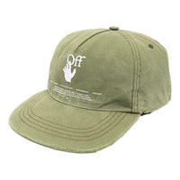 Off-White logo Embroidered Baseball Cap Green OMLB022R21FAB0035901