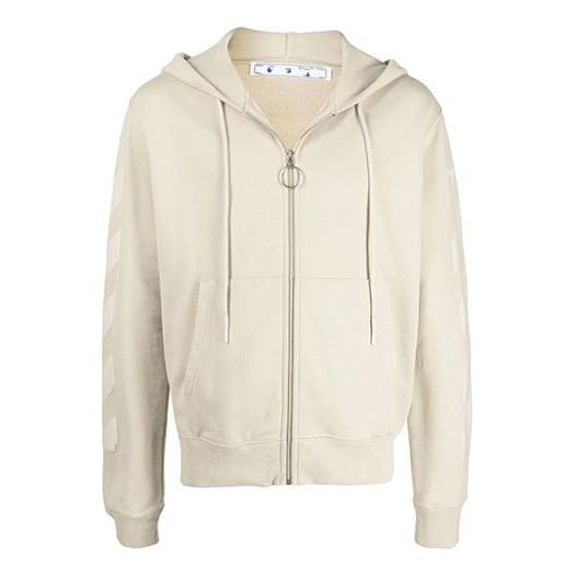 Off-White FW21 Logo Arrow Zipper Ordinary Version Beige OMBE001F21FLE0031717