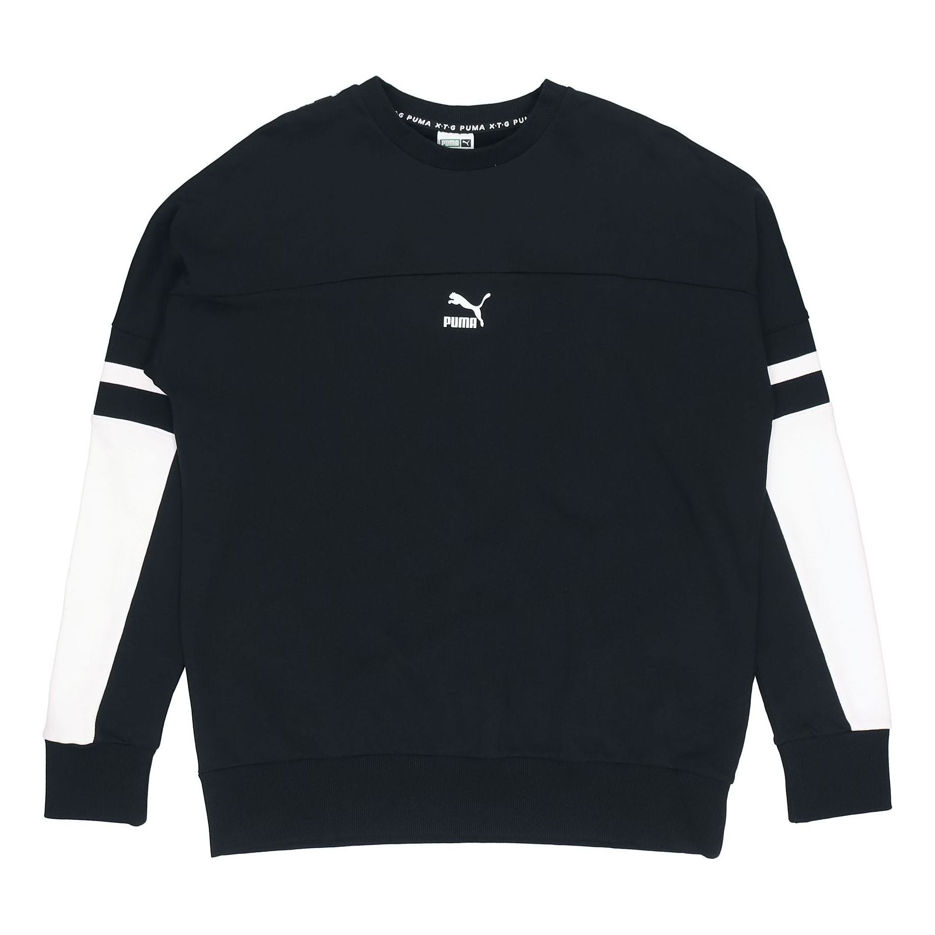 PUMA Casual Sports Round Neck Long Sleeves Black 595872-01