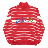 PALACE Space Cadet 1/4 Zip Red High Collar Long Sleeves P18FW131