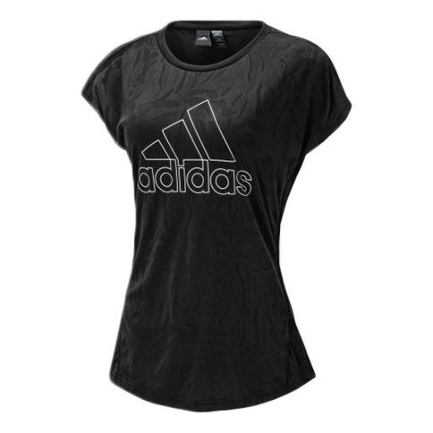 (WMNS) adidas Sports Stylish Short Sleeve 'Black White' DY8679
