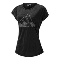 (WMNS) adidas Sports Stylish Short Sleeve 'Black White' DY8679