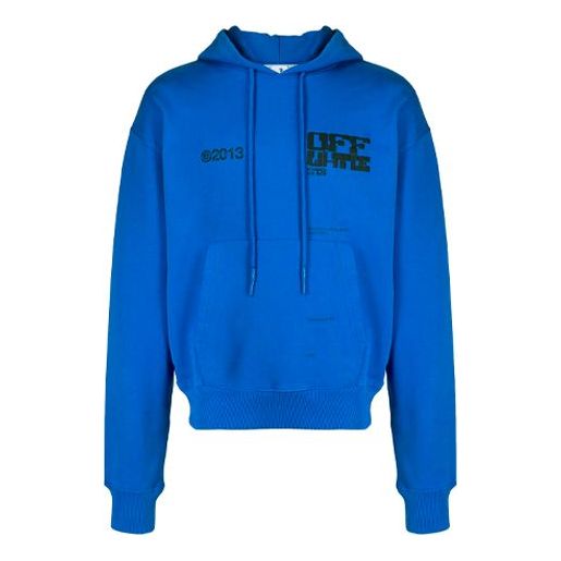 Off-White SS21 Alphabet Printing Pullover Loose Fit Blue OMBB037S21FLE0044510