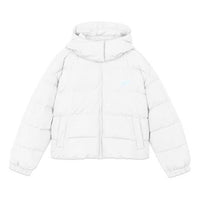 (WMNS) Skechers Short Warm Hooded Long Sleeve Down Jacket 'White Red' L420W022