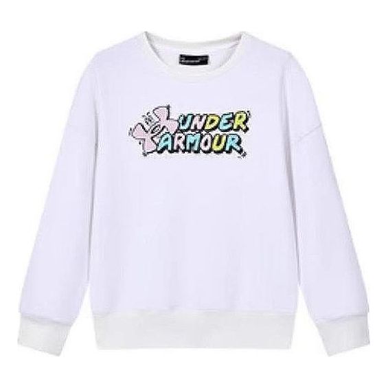 (GS) Under Armour Logo Graphic Crew Sweater 'White' 234203751
