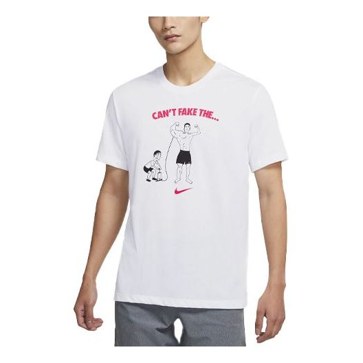 Nike Dri-fit Casual Sports Training Short Sleeve White DA1582-100