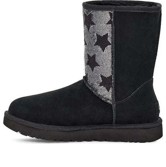 (WMNS) UGG Classic Short Sequin Stars Black 1111029-BLK