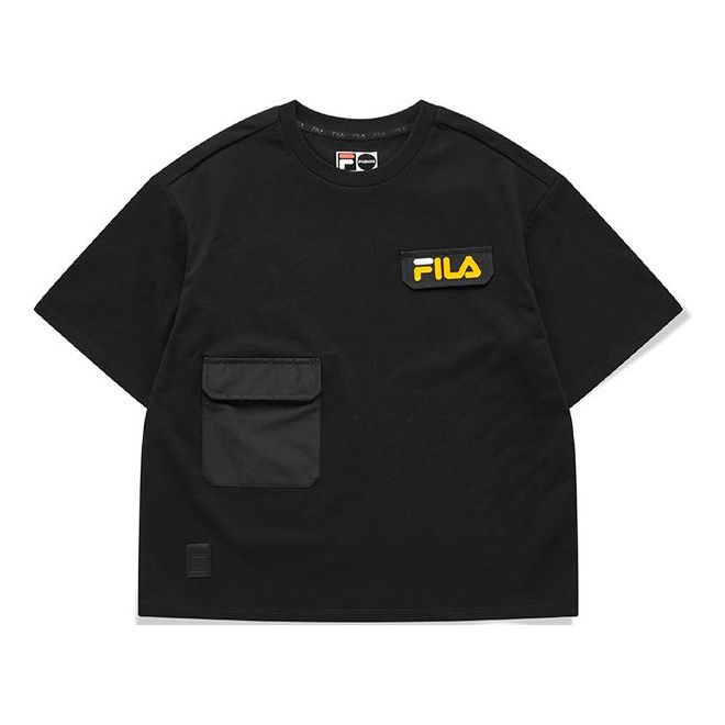 (WMNS) FILA FUSION Casual Sports Loose Short Sleeve Black T11W123103F-BK