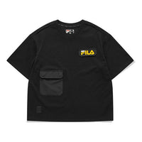 (WMNS) FILA FUSION Casual Sports Loose Short Sleeve Black T11W123103F-BK