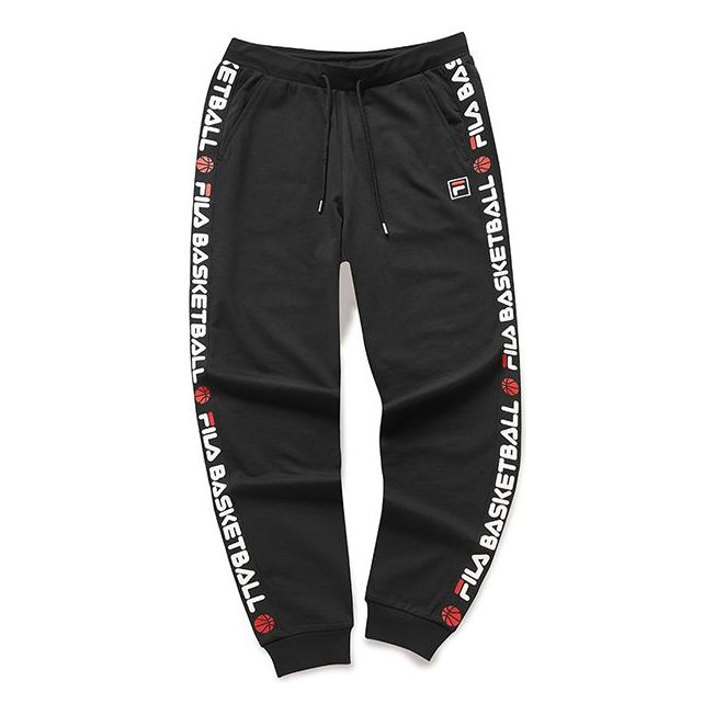 (WMNS) FILA FUSION Logo Printing Knit Drawstring Sports Pants Black T11W022604F-BK