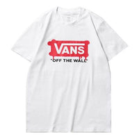 Vans Graffiti Box V Tee Logo Casual Printing Short Sleeve Couple Style White VN0A54IKWHT