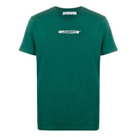 Men's Off-White logo Printing Green T-Shirt OMAA027E20JER0045701