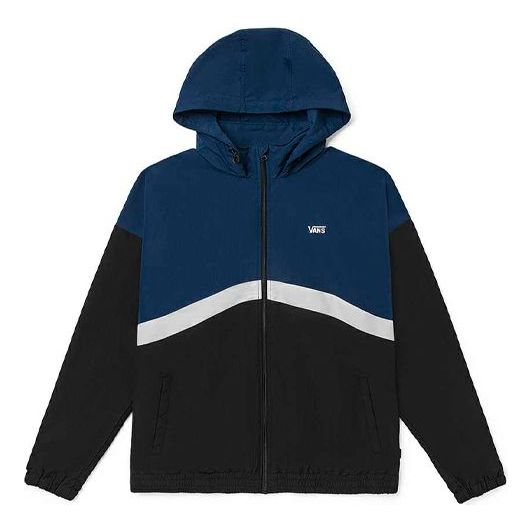 Men's Vans Colorblock Zipper Casual Hooded Jacket Blue VN0A5H8XLKZ