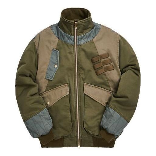 KITH Colorblocked Sateen Bomber 'Olive' KH1207-106