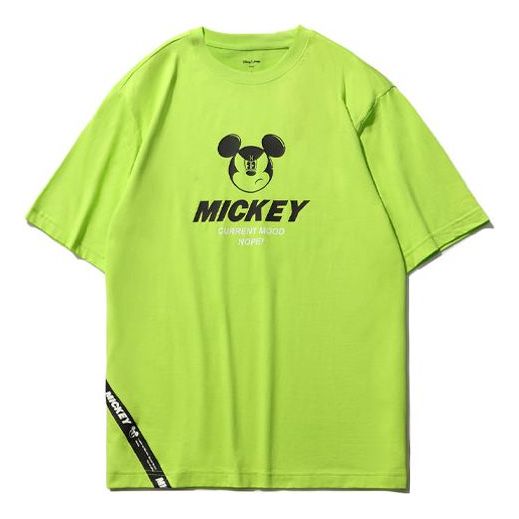 Li-Ning x Disney Crossover Sports Fashion Series Cartoon Printing Round Neck Loose Short Sleeve Green T-Shirt AHSR338-2