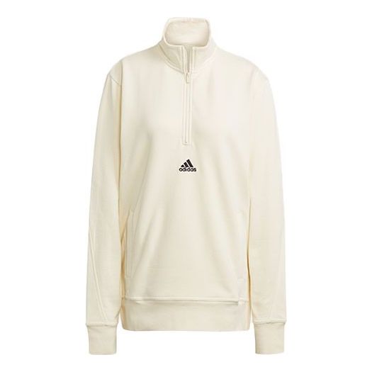 adidas Halfzip M Casual Sports Stylish Half Zipper Stand Collar White H54030