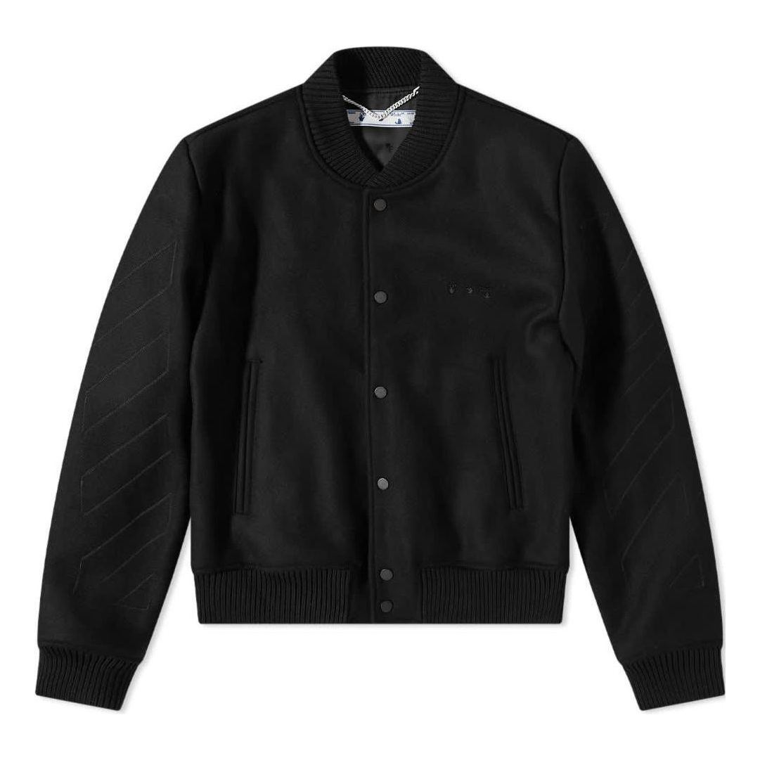 Off-White Classic Diagonal Varsity Jackets 'Black' OMEA267F21FAB0021010