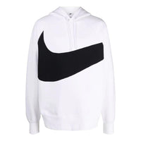 Men's Nike Large Logo Printing Drawstring Hooded Pullover Long Sleeves White DD8222-100