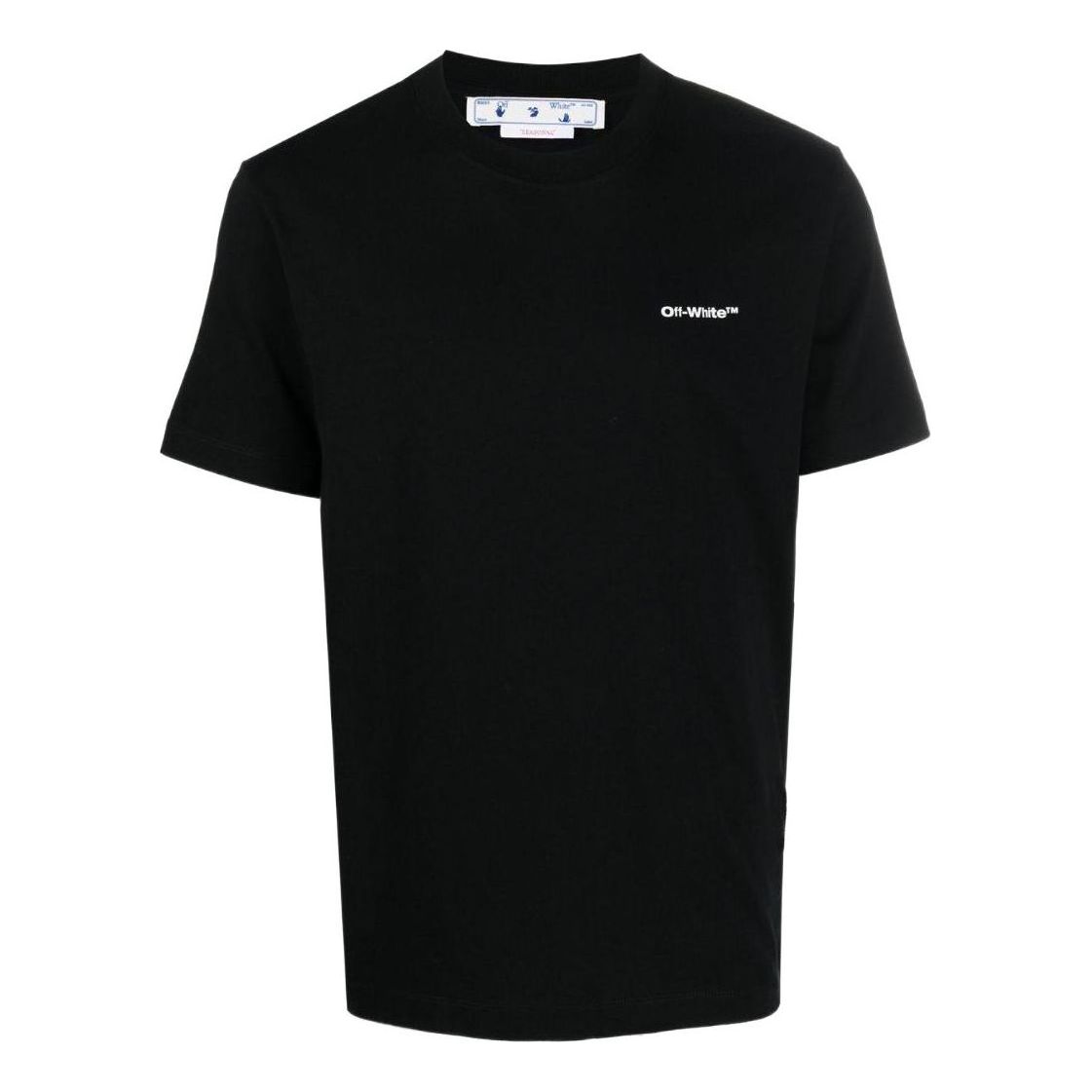 Men's Off-White SS22 Back Print Short Sleeve Black T-Shirt OMAA027F22JER01610011001