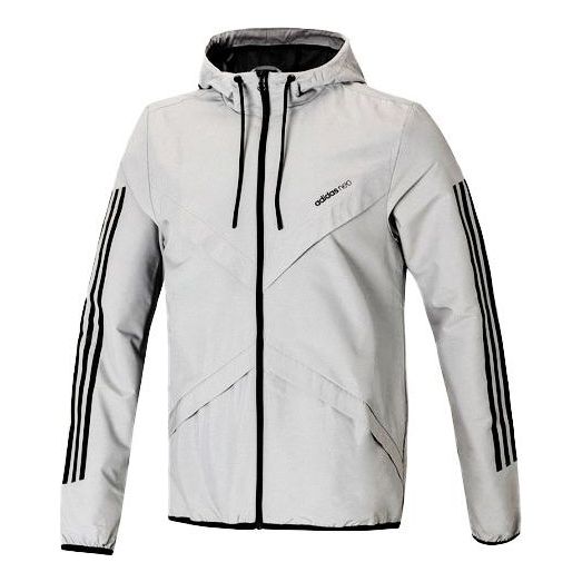 adidas neo Casual Sports hooded Woven Windproof Jacket Gray DX9716