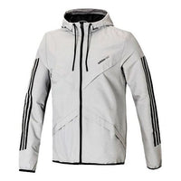 adidas neo Casual Sports hooded Woven Windproof Jacket Gray DX9716