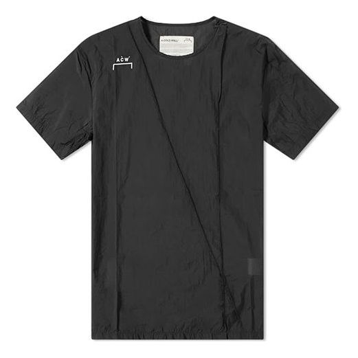A-COLD-WALL* Crinkle Nylon Tee Shoulder logo Short Sleeve Black CWH109T244-BK