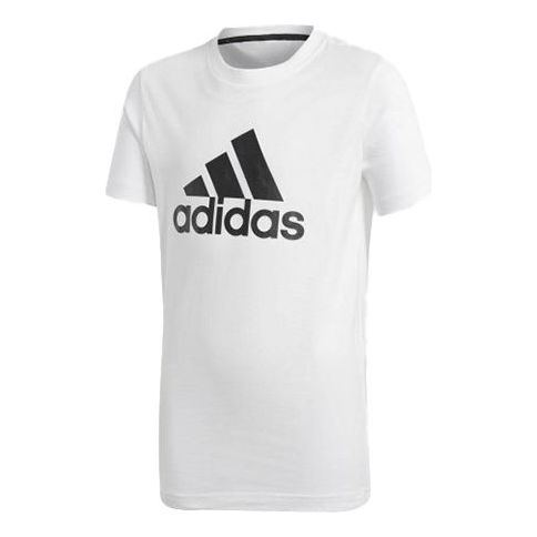 adidas Logo Printing Big Boys Training Short Sleeve White BK3488