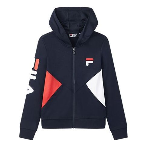 (WMNS) FILA Sports Contrasting Colors Knit Zipper Blue F61W028506F-NV