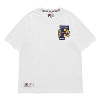 FILA FUSION Casual Loose Pullover Round Neck Short Sleeve White T11M112103F-WT